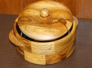 Buy KVG high Grade Stainless Steel Body Wooden Casserole Online at Low ...