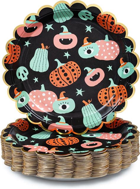 Amazon.com: Confettiville Halloween Paper Plates, 50-Count Disposable ...