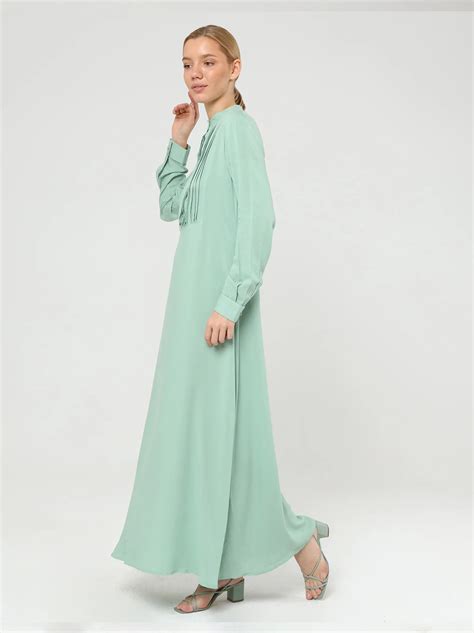 Green Maxi Dress UK - Long Sleeve Light Green Maxi Dress – Modora UK