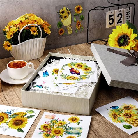Buy 9 Sheets Sunflower Rub on Transfer for Furniture and Craft ...