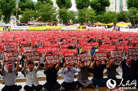 韩国民众举行大规模抗议集会 拒绝“萨德”入韩 (2)