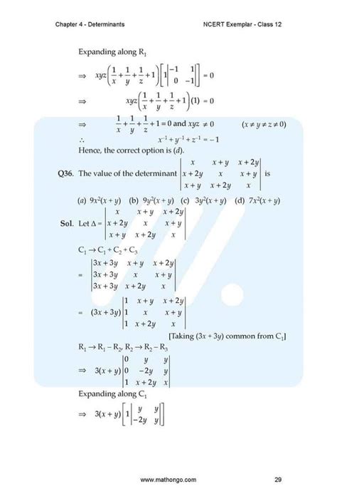 Image result for Maths Chapter 4 Class 12 Test