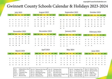 Gwinnett County School Calendar 2024-25