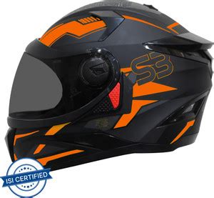Steelbird SBH-17 Terminator Full Face Graphic Helmet in Matt Black Fluo ...