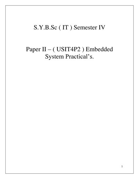 SY IT Embedded System Practical Manual 2018 - S.Y ( IT ) Semester IV ...