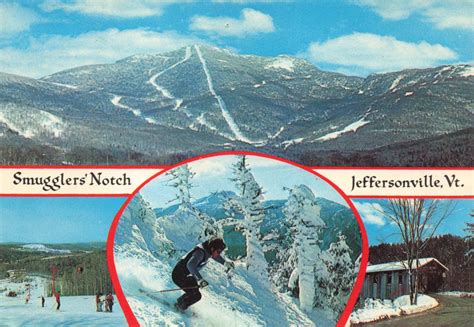 Postcard VT Smuggler's Notch Morse Sterling Madonna Mountains Ski ...