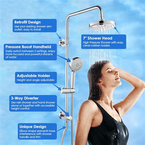 ROVOGO Retrofit Shower System with 7 RainShower, India | Ubuy