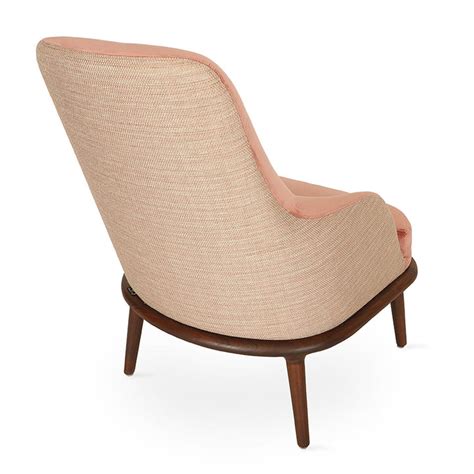 Iyi - Teak Lounge Chair, Stained, Orange Valvet Fabric | Alankaram