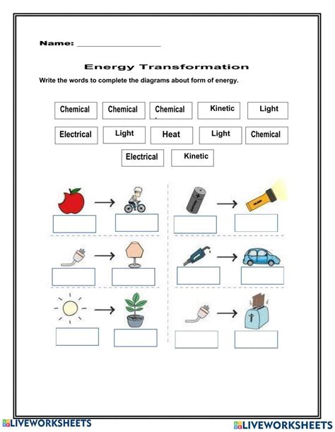 Energy Transformation Worksheet Key 的图像结果