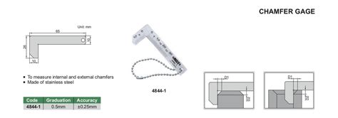 INSIZE Chamfer Gauge / Gage 4844-1