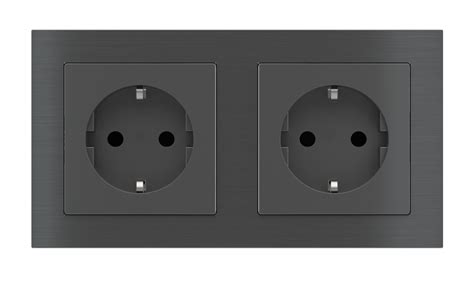 Socket point for 2-fold plate (55x55 mm modules) - Schuko | Ekinex