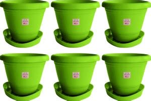 Mopi 12 inch Heavy Duty Plastic Garden Planters With Bottom Tray Plant ...