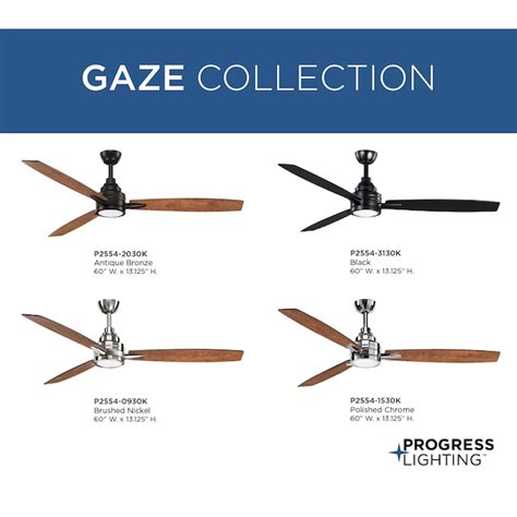 Progress Lighting Gaze 60-in Black with Distressed Ebony/Matte Black ...