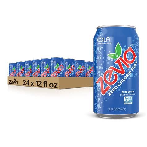 Zevia Zero Sugar Cola Soda Pop, 12 fl oz, 24 Pack of Cans - Walmart.com