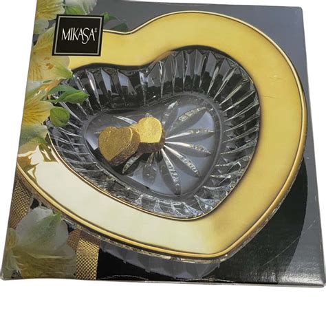 Mikasa Crystal Desire Gold Heart Shaped dish
