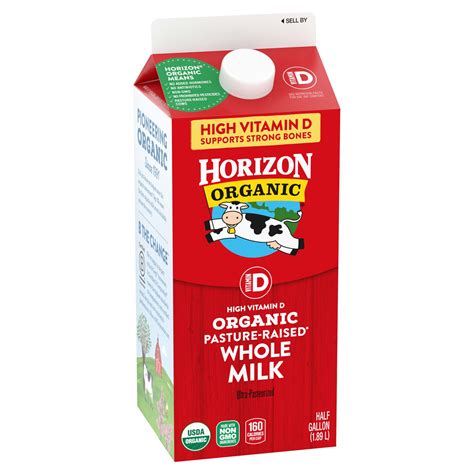 Horizon Organic High Vitamin D Whole Milk, High Vitamin D Milk, 64 FL ...