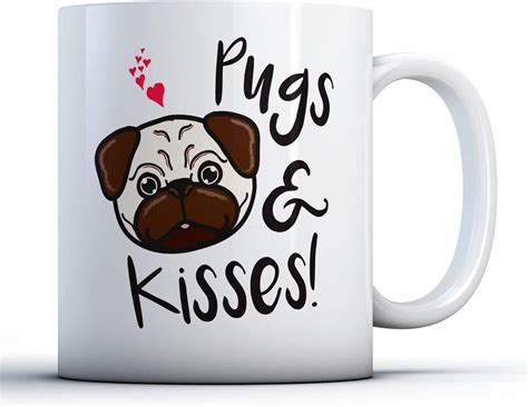 Finger prints - Pugs & Kisses! - Animal Pun Gift Mug, Ceramic, 11fl.oz ...