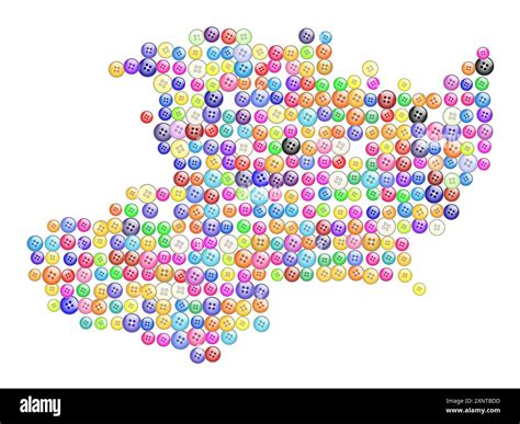 Symbol Map of the State Michoacan (Mexico) showing the territory with a ...
