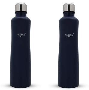 Sizzle Lifestyle Stainless Steel Matt Fridge Water Bottle Set of 2 ...