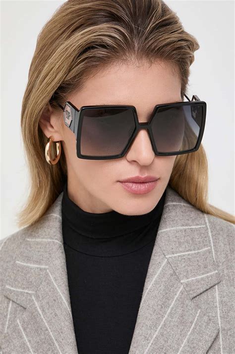 Philipp Plein okulary przeciwsłoneczne damskie kolor czarny | Answear.com