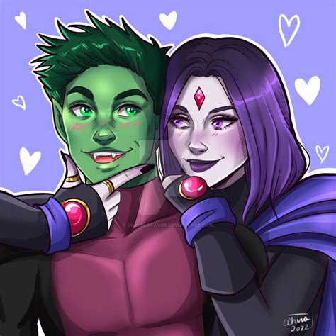 Beast Boy and Raven by ChelseaFavre on DeviantArt