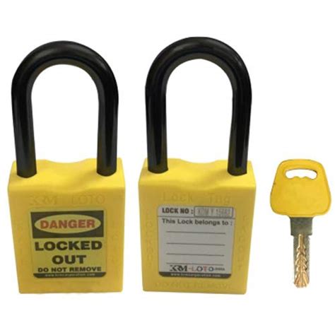 Osha Safety Lockout Tagout Padlock – Nylon Shackle yellow (10pcs) Krm ...
