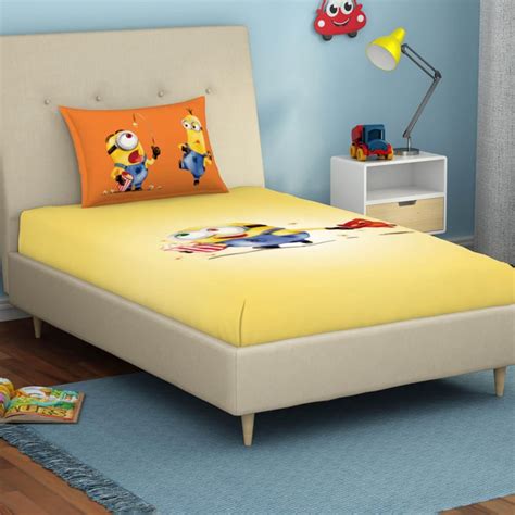 Buy SPACES Universal Water Colour Minions - Yellow Printed Cotton ...