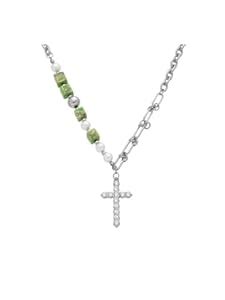 Buy SALTY Alpha Crucify Beaded Neck Chain for Men & Boys | Stainless ...