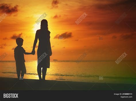 Mother And Son Walking