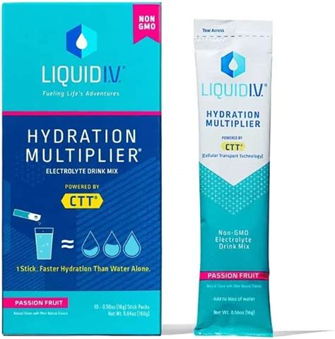 Amazon.com: LIQUID IV Passion Fruit Hydration Drink Mix 10 Count, 0.56 OZ
