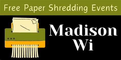 Free Paper Shredding Madison, WI 2026 - All Shred Events