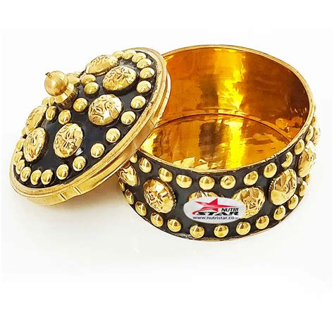Buy Vermillion Box | Brass Kumkum Box Online at Best Prices – Nutristar