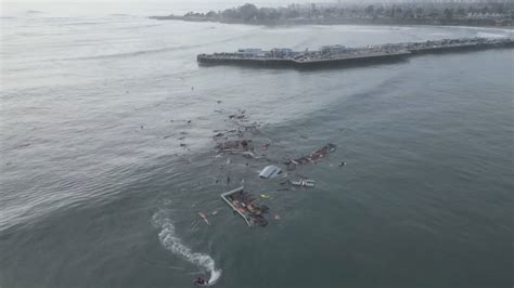 Wharf collapses at Santa Cruz bay amid high surf warning | abc10.com
