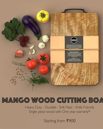 Buy Wood Chop Single Piece Solid Acacia Wood Chopping/Cutting Board ...