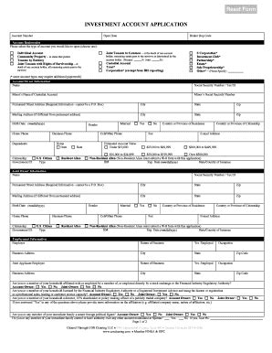 Investment Account Application Form - Blank Fillable Template | Fill ...