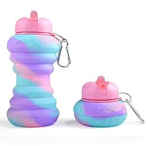 FunBlast Silicone Sipper Bottle for Kids - Donut Shaped Expandable ...
