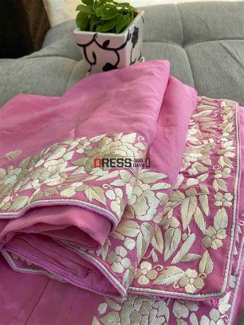 Pre Order Ivory & Pink Parsi Gara Saree – Dress365days