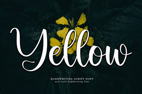 Yellow Font by Black line · Creative Fabrica