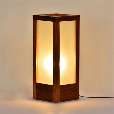 Buy ExclusiveLane 'Frosted Glass' Sheesham Wooden Table Lamp for ...