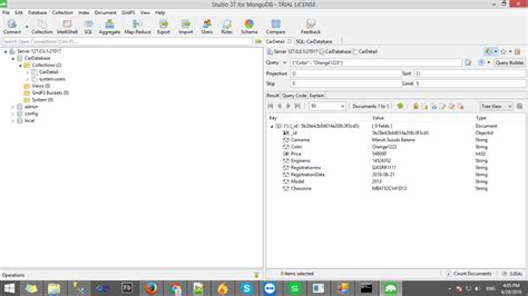 Document-oriented database MongoDB 的图像结果