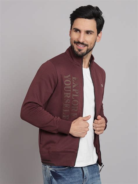 Maroon Front zipper Jacket