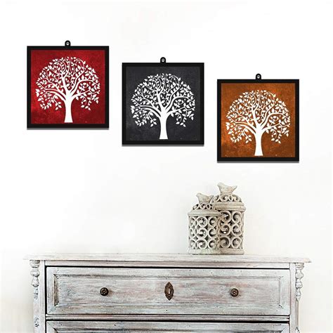 Creative Width Decor Speaking Tree Set of 3 Home Decor Art (Large 11x11 ...