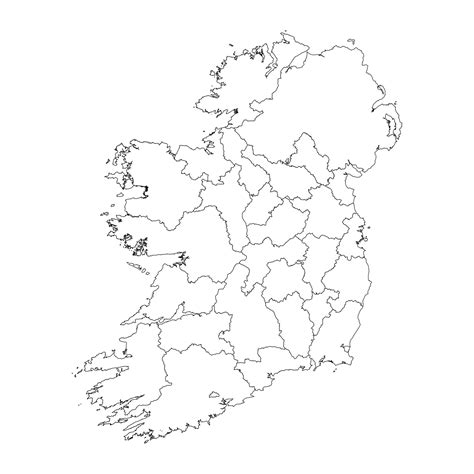 Ireland map with counties and Northern Ireland. Vector illustration ...