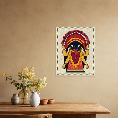 Kali Mata Painting on Canvas, Kalighat Art - Magicdecor®