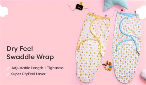DryFeel Swaddle Wraps for Newborn Baby by SuperBottoms