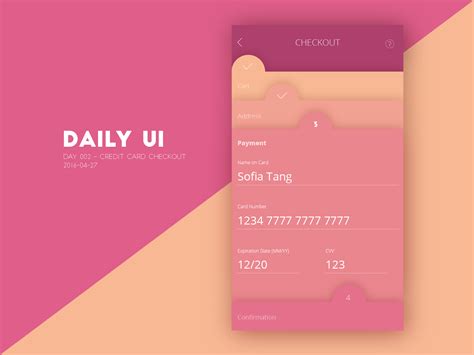Daily UI #002 Credit Card Checkout on Behance