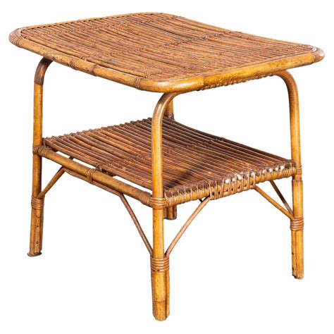 1950’s Original Rattan French Low Side Table For Sale at 1stDibs