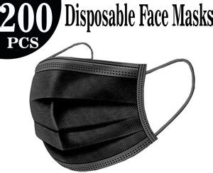 PATA Non Woven 3 Ply black Disposable Face Mask KE0027 Reusable Price ...