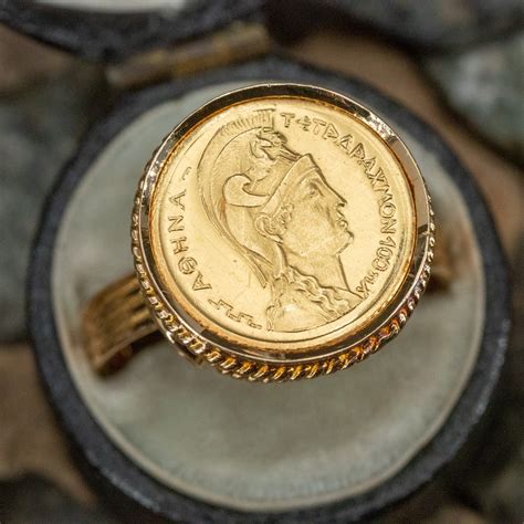 18K Yellow Gold Coin Ring