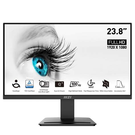 MSI PRO MP2412 23.8" Eye Care Ergonomic Business Computer Monitor, FHD ...